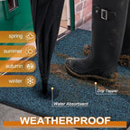 Mibao Front Door Mat, Dirt Trapper Welcome Mat for Outdoor Indoor, Non-Slip Waterproof Doormat, Durable Machine Washable Low Profile Entry Rug for Back Door Outside Patio Porch, 48" x 24", Blue