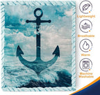 Aimego Anchor Nautical Blanket Gifts for Men Dad Husband Women Kids Boys Adults Navy Sea Adventure Ocean Theme Fleece Cozy Bed Couch Birthday Christmas Throw Blankets 50"x60"