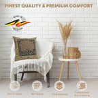 Charlotte Home Furnishings Throw Pillow Covers 16x16 in, Green Pastel Decorative Couch Pillow Cover, Boho Decor European Tapestry Cushion Cases, Living Room Cozy Home Decor, Jacquard Woven Soft Cotton