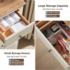 T4TREAM 7 Drawers Dresser Chests for Bedroom, Wood Vintage Chests of Drawers, Rustic Dressers Chset Organizer for Bedroom, Living Room, Hallway, Antique White