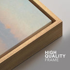 SIGNFORD Framed Canvas Print Wall Art Set Pastel Lake Landscape Serene Sunrise Water Reflection Illustration Modern Art Decorative Nordic Nature for Living Room, Bedroom, Office - 16"x24"x2 Natural