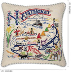 Catstudio Nantucket Embroidered Decorative Throw Pillow