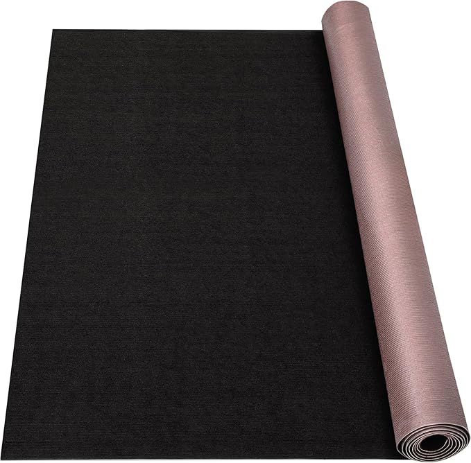 Marine Carpet, 5 FT x 25 FT Black Indoor/Outdoor Rug, 0.2" Thick, Non-Slip, Waterproof