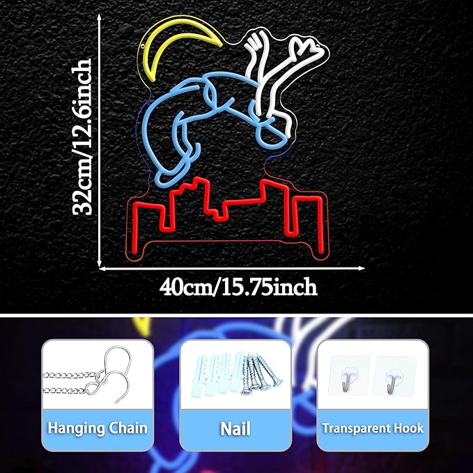 Parkour Sport Neon Sign for Wall Decor, Led Inspirational Sign Sport Neon Light for Classroom Man Cave Gym(15.75 * 12.6In)