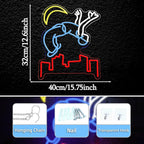 Parkour Sport Neon Sign for Wall Decor, Led Inspirational Sign Sport Neon Light for Classroom Man Cave Gym(15.75 * 12.6In)