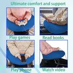 Professional Gaming Pillow for Lap; Arm Rest Pillow Gaming Lap Pillow with Crochet Support - Eliminate Pain in Gaming (Light Blue)