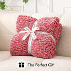 MIULEE Red Super Soft Throw Blanket for Couch, Cozy Fluffy Warm Blankets Lightweight Knit Throw Blankets for Sofa, Bed, Chair, Living Room, Camping, Picnic, 50 x 70 inch