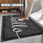 Door Mat, Durable Welcome Mat Low Profile Floor Mat Front Doormat Non Slip Mats Entrance Rectangular Easy to Clean Doormat, for Entryway, Patio, High Traffic Areas (36"x24",Black)