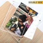 Acrylic Picture Frames 2.5x3.5 inches, 4 Pack, Clear Double Sided Magnetic Photo Frame, Freestanding Frameless Picture Display, Wallet Small Picture Frames for 2x3