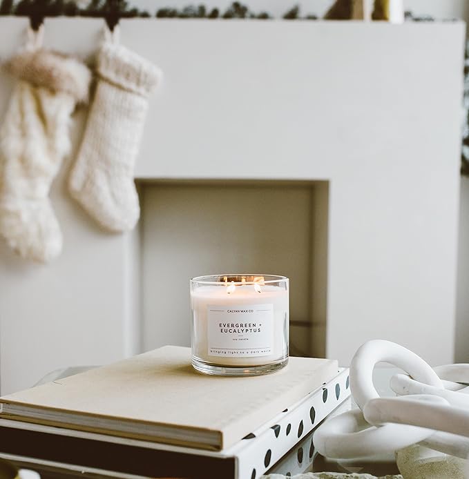 Calyan Wax Co. 3 Wick Candle, Lavender + Bergamot Scented Candle, 43 Hour Burn Time, 3 Wick Soy Candles, Non Toxic & Vegan Soy Wax, Glass Jar Scented Candles, 14.9oz