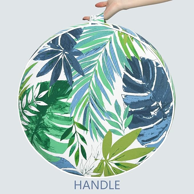 LVTXIII Outdoor/Indoor Round Inflatable Ottoman, All Weather Patio Footstool, Portable Footrest Seat for Patio Garden, Camping or Home, 21"x21"x9", Islamorada Blue Green