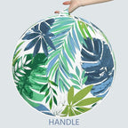 LVTXIII Outdoor/Indoor Round Inflatable Ottoman, All Weather Patio Footstool, Portable Footrest Seat for Patio Garden, Camping or Home, 21"x21"x9", Islamorada Blue Green