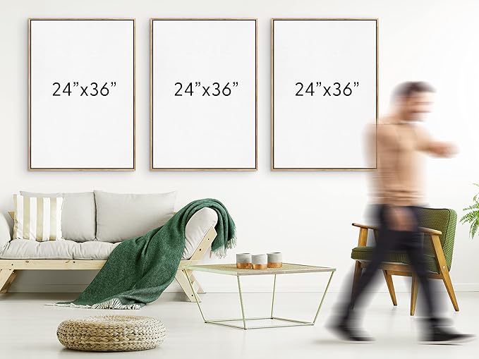 SIGNWIN Framed Canvas Print Wall Art Woodland Nursery Decor Set Fog & Mist Over Blue Pine Tree Forest Nature Modern Art Rustic Landscape Colorful for Living Room, Bedroom, Office - 24"x36"x3 White