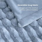 Cozy Bliss Faux Fur Throw Blanket for Couch, Cozy Warm Plush Striped Blanket for Sofa Bedroom Living Room,50 * 60 Inches Light Blue