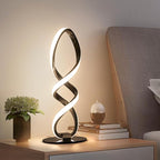 Modern Table Lamp - Stepless Dimmable LED Spiral Lamp, Black, 12W, 3200K, Warm White, Contemporary, for Bedroom, Living Room