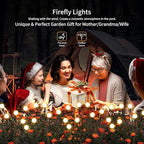 Solar Lights Outdoor Waterproof, 2 Packs 16LED, Solar Garden, Patio, Garden Decor, Patio Decor, Firefly Outdoor, Unique Gifts for Women, Gifts for Grandma