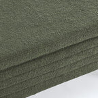 Furniliving 46” Storage Benches, End of Bed Bench with Button-Tufted Large Upholstered Storage Ottoman Teddy Window Bench with Storage Shoe Cabinet Bench, for Bedroom, Entryway, Closet, Green