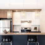 MO&OK Plug in Crystal Chandelier 3 Light with 15Ft Cord Modern Pendant Light for Bedroom Mini Antler Hanging Lamp for Kitchen Island Dinning Bedrooms and Hallway