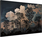 SIGNWIN 60"x72" Extra Large Framed Wall Art Silhouetted Trees at Dusk, Dramatic Forest and Cloudscape for Home Living Room Bedroom Decor (Frame Assembly Required)