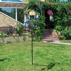 VCUTEKA Solar Lights Outdoor Metal Garden Stake Waterproof Crackle Glass Globe Garden Decor Butterfly for Pathway, Lawn, Patio, Yard
