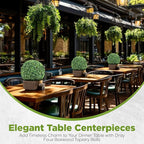 DRAY Premium 13" Faux Boxwood Balls – Set of 2 Artificial Topiary Spheres for Outdoor & Indoor Use – Realistic, UV-Resistant, Weatherproof Decorative Greenery – Check Measurements