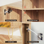 SIGNWIN Sideboard Buffet Cabinet, Kitchen Storage Cabinet with 2 Doors, Sunset Sky Autumn Mountain Valleyism, Cupboard Console Table for Dining Room - 35" L x 18" W x 29" H