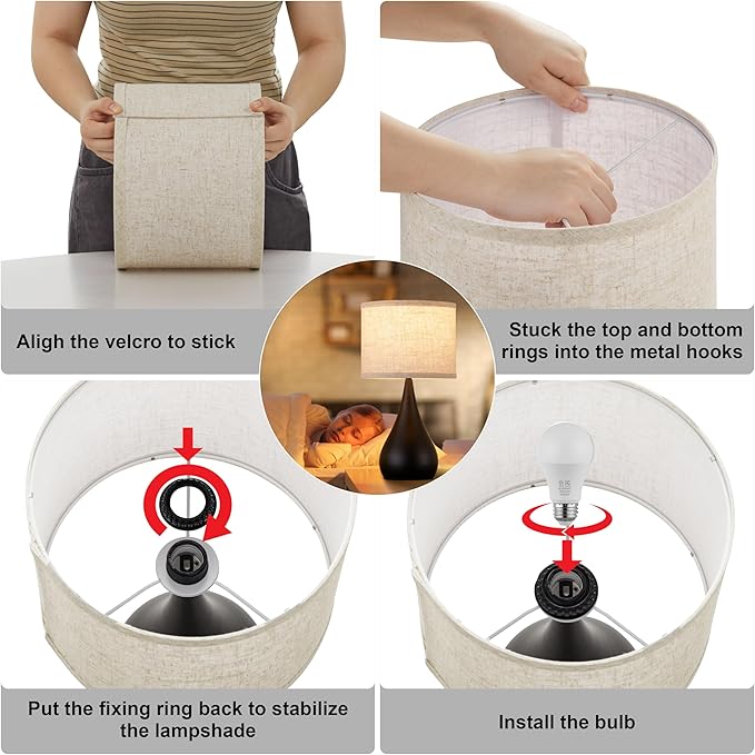 18.1'' Modern Touch Lamps for Nightstand Set of 2 with 3 Way Dimmable, Table Lamps for Living Room, Office, Bedside Lamps with Heavy Iron Base, Touch Switch, Bulb Included, Black