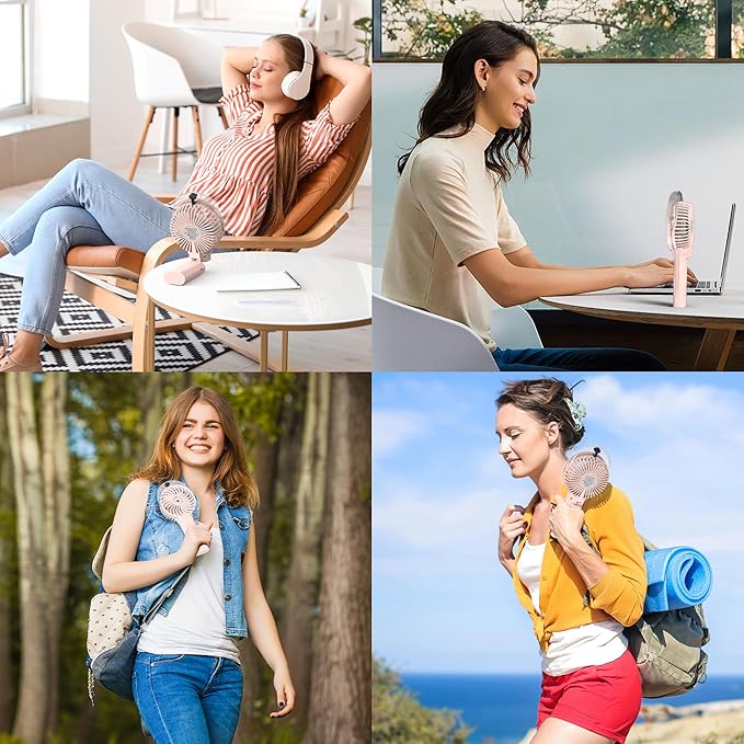 COMLIFE Portable Handheld Misting Fan, 3000mAh Rechargeable Battery Operated, 180° Foldable, Mini Personal Fan with Water Sprayer for Travel, Makeup, Home, Office, Camping, Outdoors