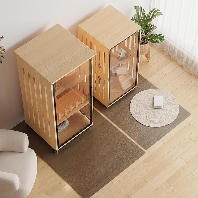 Area Mat for Hard Floors, 4'×6' Semi-Clear Black Vinyl Floor Protector for Under Dining Table, Waterproof Non-Slip Plastic Rug, Splat Mat for Under High Chair