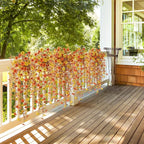 Artificial Fake Hanging Fall Flowers for Outdoor Decoration,2 Pcs Fake Silk Plant Daisy Realistic UV Resistant for Home Indoor Porch Patio Wall Balcony Yard(Orange Yellow)