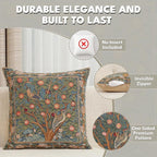 Charlotte Home Furnishings Decorative Tapestry Pillow Cover 19x19 in, Green Woodpecker Couch Pillow Cover, French Country Square Cushion Cases for Living Room Home Decor, Soft Cotton Jacquard Woven