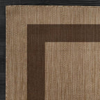 CAMILSON Outdoor Rug 5x7 - Modern Outside Rugs for Patios Porches Waterproof Durable Washable Non-Shedding, Easy-to-Clean Indoor Outdoor Area Carpet (5 x 7, Bordered - Jute)