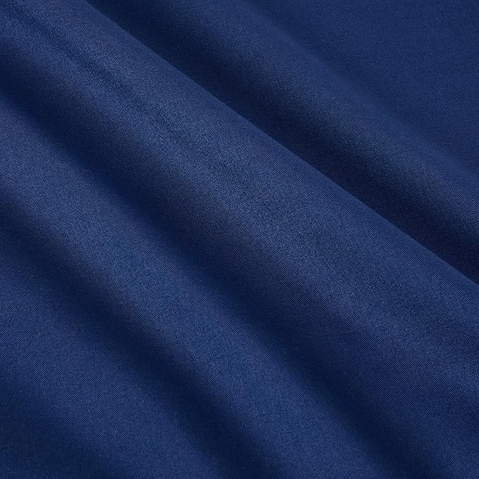 Amazon Basics 3 Piece Microfiber Kid's Comforter and Pillow Sham Set, Full/Queen, Navy, Solid