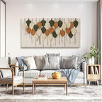 Boho Wall Modern Wall Art Print Paintings Leaves Feather Multicolor Canvas Wall Art Decor For Living Room Bedroom Apartment Kitchen Home Wall Decor 24"W X 48"L Ready To Hanging