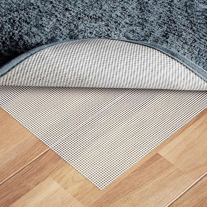 Silicone Non-Slip Rug Pad, Anti Skid Thin Area Rug Pad Gripper, Under Carpet Rug Mats for Hardwood Surface Floors, Keep Rugs in Place-5x8 Ft