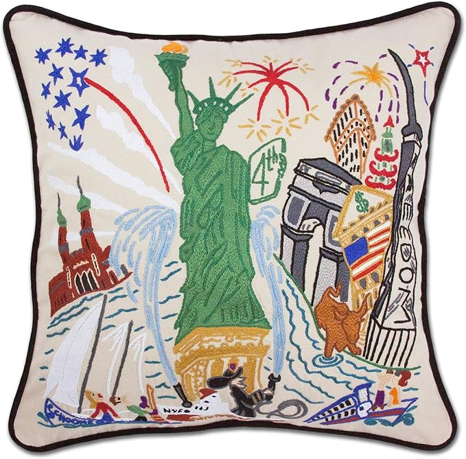Catstudio Lady Liberty Embroidered Decorative Throw Pillow