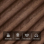 Furniliving Modern Round Ottoman, Large Size Bedroom Ottoman Footstool Round Ottomans Stool for Living Room, Bedroom, Makeup Room, Brown, Faux Fur