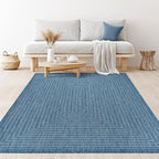 Adiva Rugs Outdoor Indoor Area Rug, Weather Resistant, Easy to Clean, Stain Resistant Floor Mat for Dining Room, Backyard, Deck, Patio (Azure Denim Blue, 6' X 9')