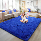 Soft Plush Shag Rug 5x7, Ultra Fluffy Rug for Living Room Bedroom, Non-Slip Fuzzy Large Area Rug for Living Room, Carpet for Girl Boy Kids, Modern Indoor Home Decor Aesthetic, Bright Blue
