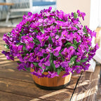 Fake Bougainvillea Artificial Flowers for Outdoors, 4 Bundles Realistic Fake Flower UV Resistant Silk Flowers for Outside, Faux Plants for Planter Patio Porch Window Garden Home Decoration (Purple)
