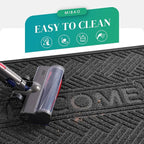 Mibao Front Door Mat Outside Entrance, Durable Outdoor Indoor Mat, Low Profile Heavy Duty Doormat, Non-Slip, Traps Dirt and Moisture, Easy Clean Patio Porch Entryway Mat, 47" x 32", Grey