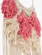 Mark&Day Wall Hanging, Tosens Bohemian/Global Farmhouse Bright Pink Tapestry Wall Hanging for Living Room, Bedroom, Office or Kitchen (32"H x 11"W)