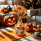 Airkeep Reed Diffuser Set,3.38 fl oz (100 ml) - Spiced Pumpkin Oil Diffusers with 8 Reed Sticks, Home Fragrance Reed Diffuser for Bathroom Shelf Decor