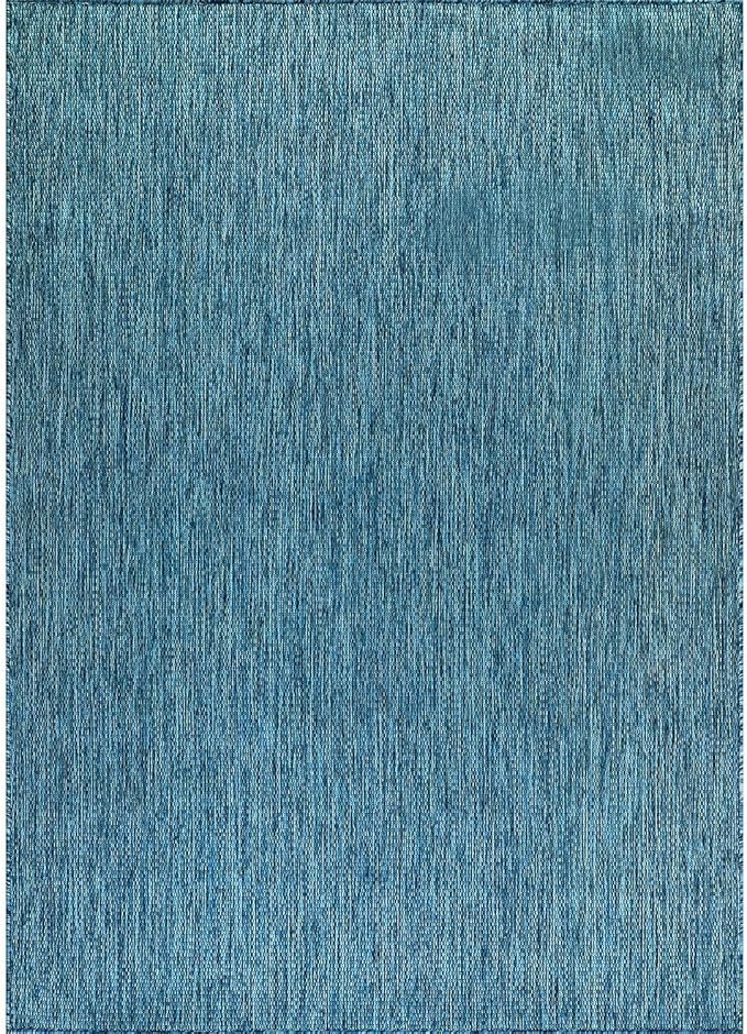 CAMILSON Outdoor Rug 6x9 Modern Area Rugs for Indoor and Outdoor Patios and Porches - Waterproof, Washable, Non-Shedding, Easy-to-Clean Outside Carpet (6 x 9, Solid - Aqua)