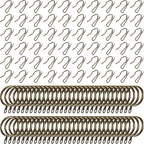 Hotop 60 Pieces 1.26 Inch Metal Drapery Curtain Rings Curtain Hanging Rings and 60 Pieces Metal Drapery Pin Hooks for Drapes Window Door Shower (Oil-Rubbed Bronze)
