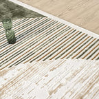 Abani Mid-Century Green Arch Washable Area Rug – 5' x 8' – Modern Geometric Design – Ivy Collection – Non-Shedding, Easy to Clean – Durable for High Traffic Areas – Living Room, Bedroom & Office