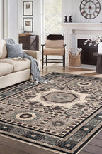 Keen Home Design 8x10 Rug - Machine Washable Area Rug with Non-Slip Backing, Ideal for Living Room, Dining Room, Bedroom - Vintage, Easy Clean, Durable, Low Pile Rug - (8' x 10')