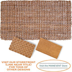 Jute Doormat 30x17 Inch, Jute Entryway Rug, Braided Doormat, Natural Woven Welcome Mat
