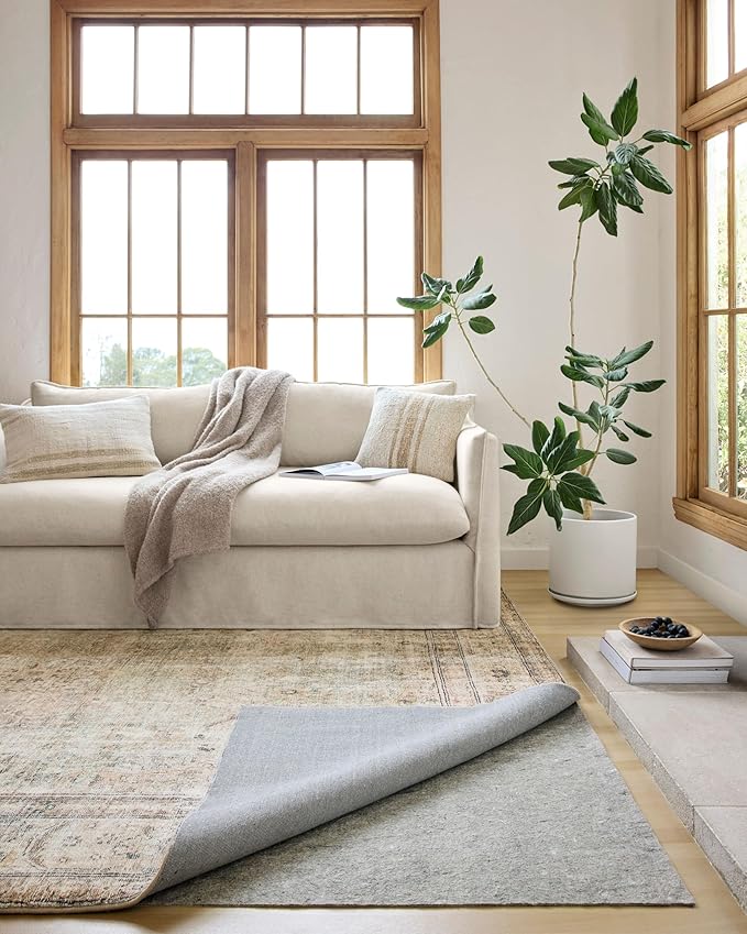 Loloi Loloi- Grip 3/8" Collection GTXSS Beige 12'-0" x 18'-0" Rug Pad, Reversible, Soft, Cushion, Low Profile, Hardwood, Carpet, Tile, Vinyl, Linoleum, Multi Surface, Trim to fit, Rug Pad