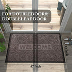 Yimobra Door Mat Indoor Outdoor Entrance, Non Slip Welcome Front Doormats, Heavy Duty Rubber Backing, Stain and Fade Resistant, Low Profile, Easy Clean Patio Garage Floor Mats, 47 x 32, Brown